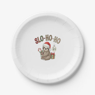 Slo Ho Ho Xmas Sloth Paper Plate