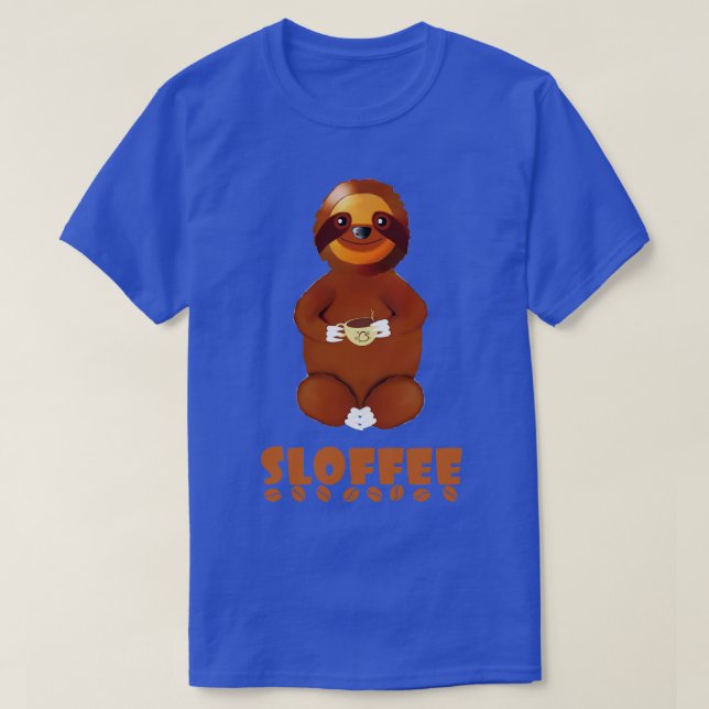 Sloffee Pun Sloth With Coffee Gift T-Shirt (Design Front)