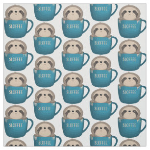 Sloffee Sloth in Coffee Mug Fabric