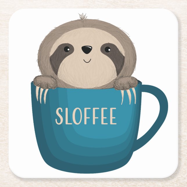 Sloffee! Square Paper Coaster (Front)