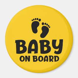 Slogan baby on board — baby on board, in car. magnet