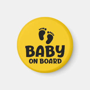 Slogan baby on board — baby on board, in car.  magnet