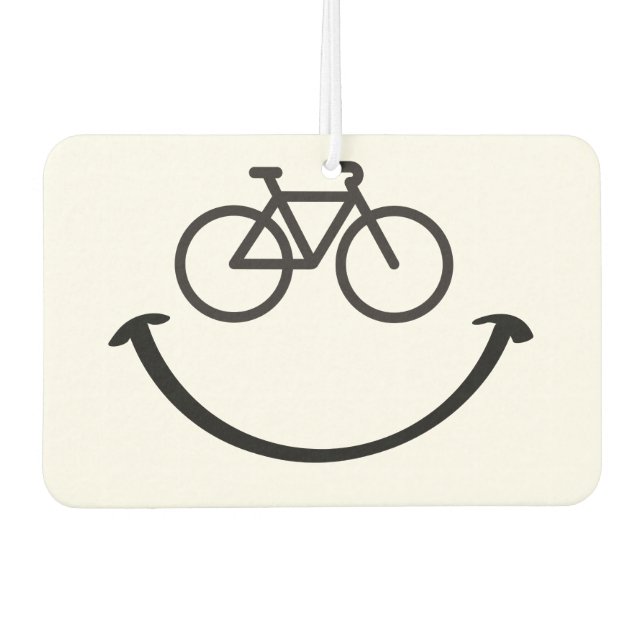 Slogan bicycle with happy face. Happy laugh face. Air Freshener (Front)