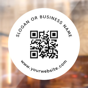 Slogan Business Name Professional Company QR Code Window Cling