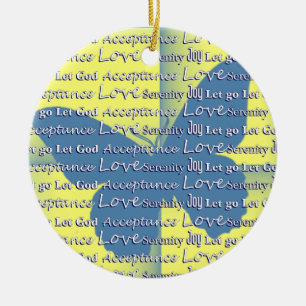 Slogan Butterfly Ceramic Ornament