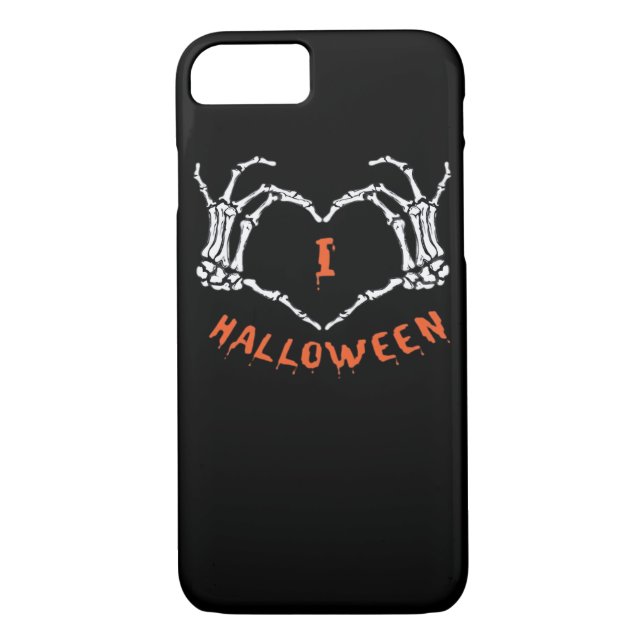 Slogan  Halloween. Heart Gesture Made Of Skeleton  Case-Mate iPhone Case (Back)