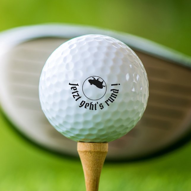 Slogan Jetzt geht's rund Golf Balls (Creator Uploaded)