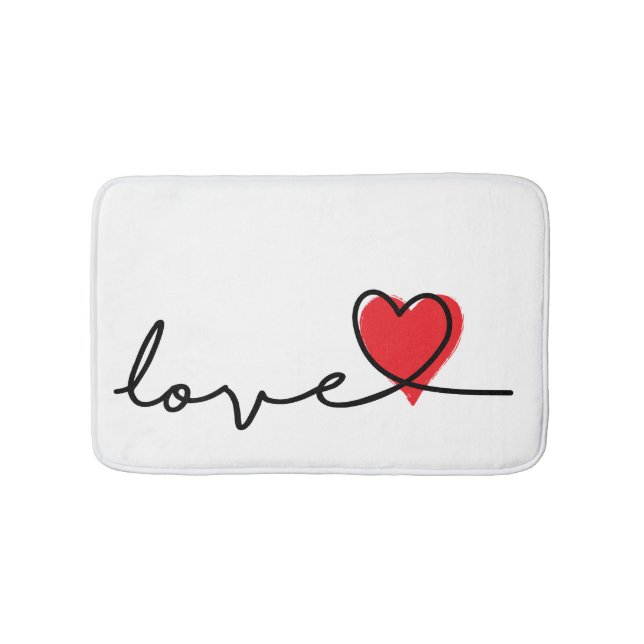 Slogan love. Hard, heart. Valentine's Day. Bath Mat (Front)