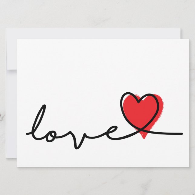 Slogan Love. Jour de Saint Valentin, carte de voeu (Devant)
