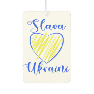 Slogan Slava Ukraini Glory to Ukraine heart Air Freshener