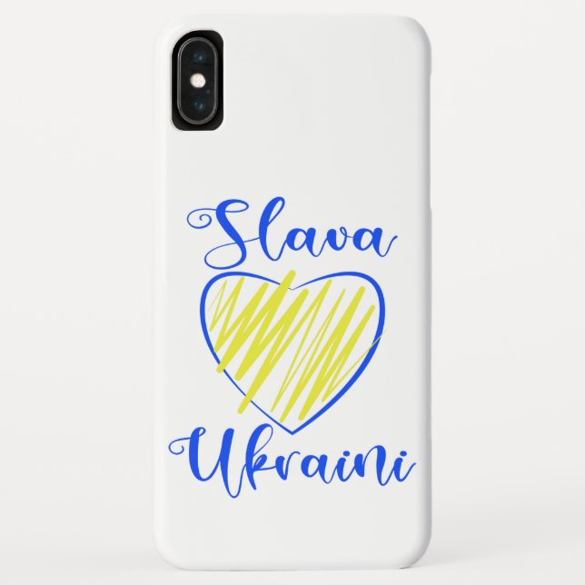 Slogan Slava Ukraini Glory to Ukraine heart  Case-Mate iPhone Case (Back)