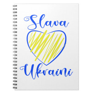 Slogan Slava Ukraini Glory to Ukraine heart  Notebook