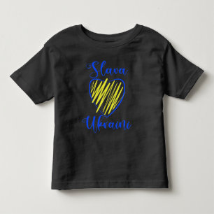 Slogan Slava Ukraini Glory to Ukraine heart Toddler T-shirt