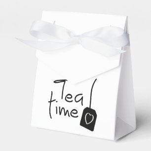 Slogan tea time - theetijd. kopje thee drinken. favor box