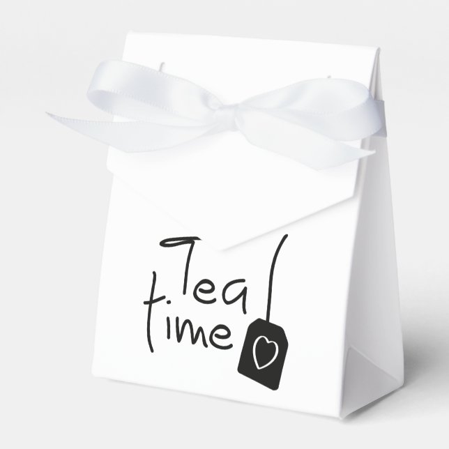 Slogan tea time - theetijd. kopje thee drinken. favor box (Front Side)