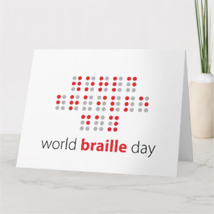 Slogan World Braille day. World Braille Day. Card