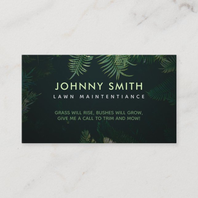 Slogans de soins de pelouse personnalisables Carte (Devant)