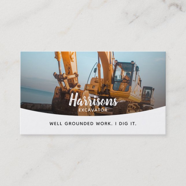 Slogans d'excavateur Cartes de visite (Devant)