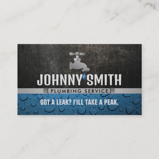 Slogans en plombier Carte de visite (Devant)