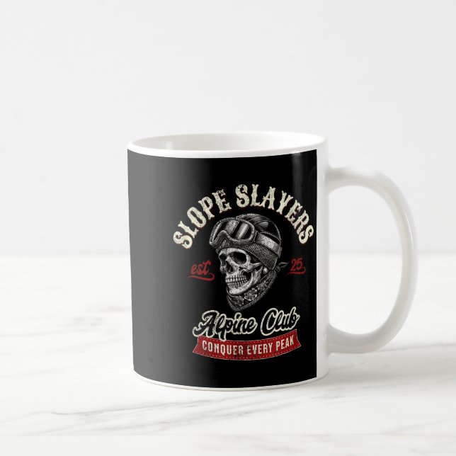 Slope slayers freestyle skiing skiers winter coffee mug (Right)