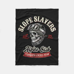Slope slayers freestyle skiing skiers winter fleece blanket