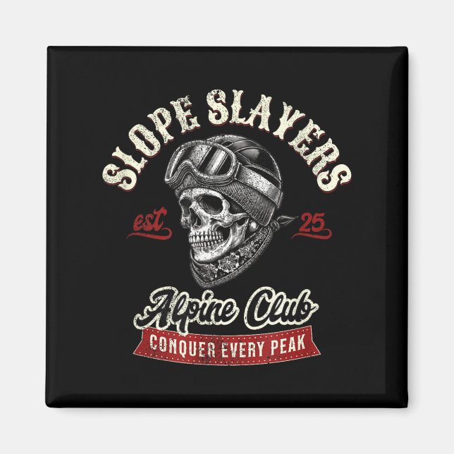 Slope slayers freestyle skiing skiers winter magnet (Front)