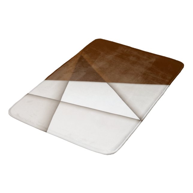 Sloping beige triangle with shadow, smooth style bath mat (Angled)