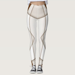 Sloping beige triangle with shadow, smooth style leggings