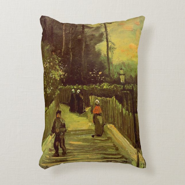 Sloping Path in Montmartre by Vincent van Gogh Accent Pillow (Front(Vertical))