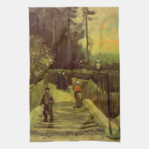 Sloping Path in Montmartre by Vincent van Gogh Kitchen Towel