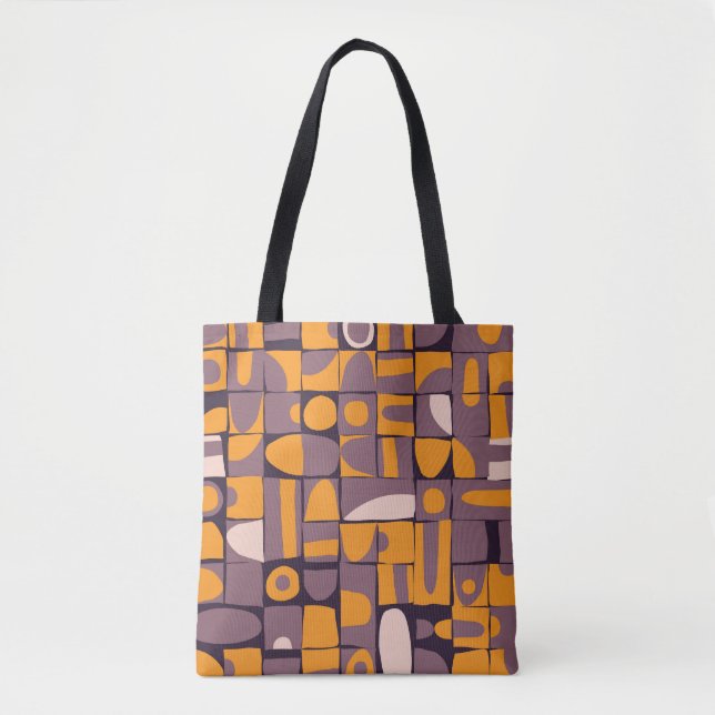 Sloppy Geometric: Vintage Shapes Pattern Tote Bag (Front)