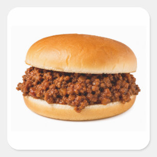 Sloppy Joe Sandwich Isolated Image Square Sticker