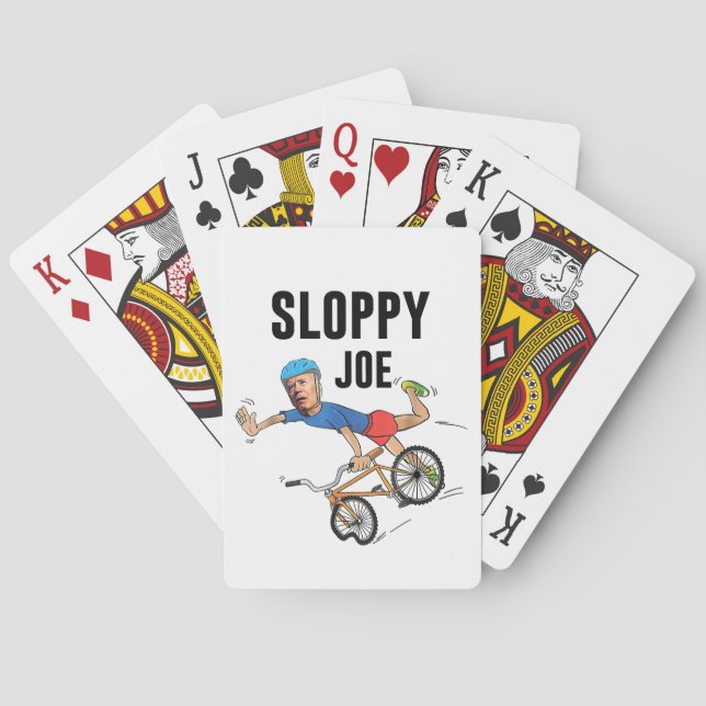 Sloppy Joe Tee Running The Country Is Like Riding  Playing Cards (Back)