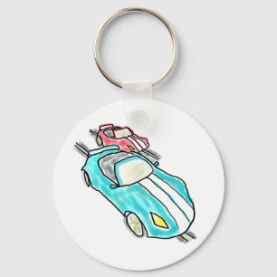 Slot Car Racing Keychain