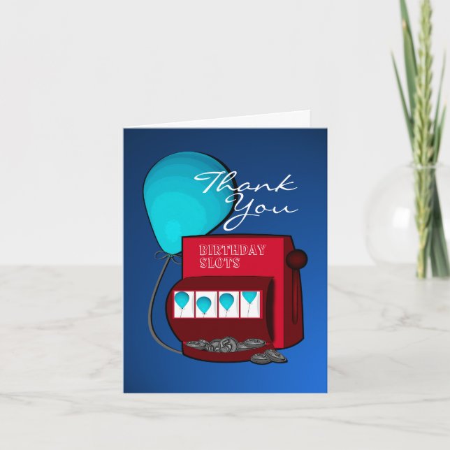 Slot Machine Birthday Thank You Card (Front)