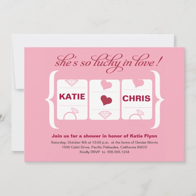 Slot Machine Bridal Shower Invitation (Front)