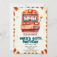 Slot Machine casino party invitation