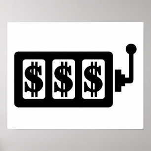 Slot machine dollar poster