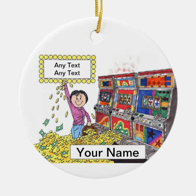 Slot Machine - Female Ceramic Ornament (Front)