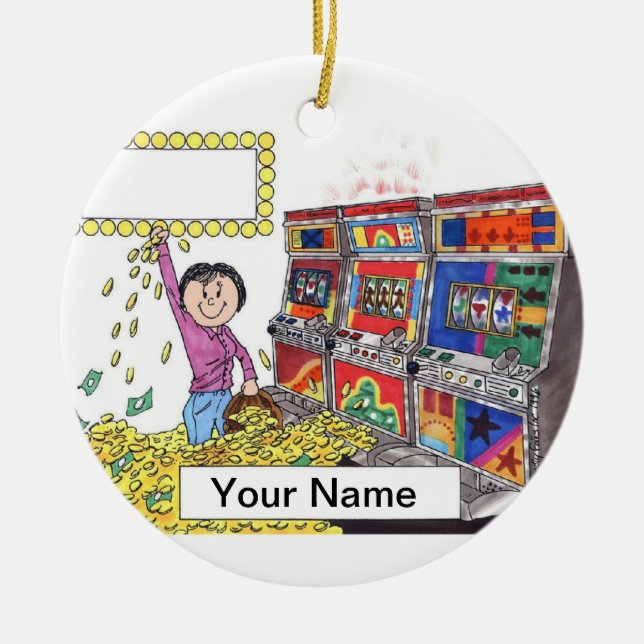 Slot Machine - Female Ceramic Ornament (Front)