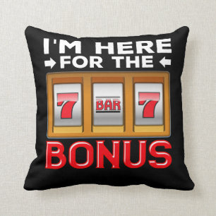 Slot Machine Gambling Funny Casino Fan Throw Pillow