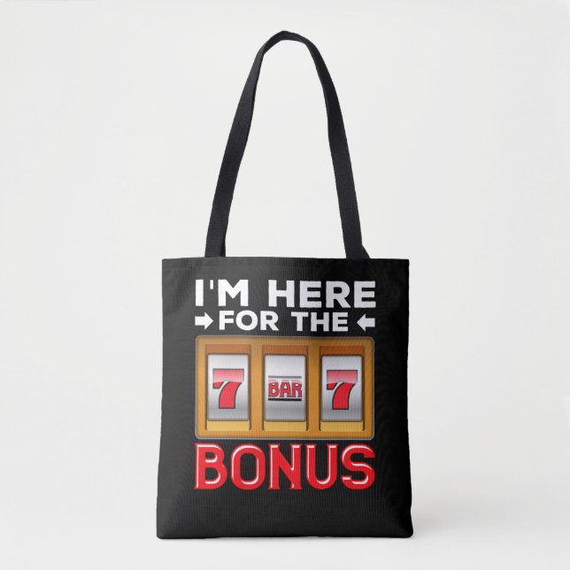 Slot Machine Gambling Funny Casino Fan Tote Bag (Front)