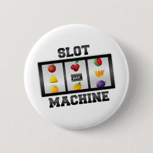 Slot Machine--Good Luck! 2 Inch Round Button