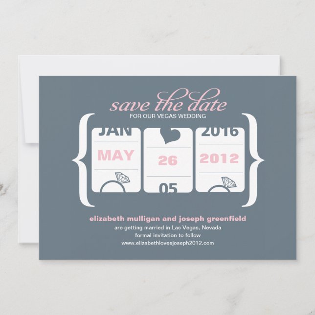 Slot Machine Save the Date - Wedding Invitation (Front)