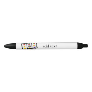 Slot Machine Tilted Icon Blue Ink Pen