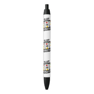 Slot Machine Tilted Icon Blue Ink Pen