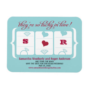 Slot Machine Wedding Save the Date Magnet