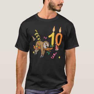 Sloth 10th Birthday Lazy Sloths Animal Graphic T-Shirt