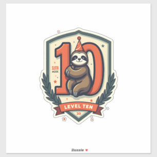 Sloth 10th Birthday Vintage Sunset Shirt 2