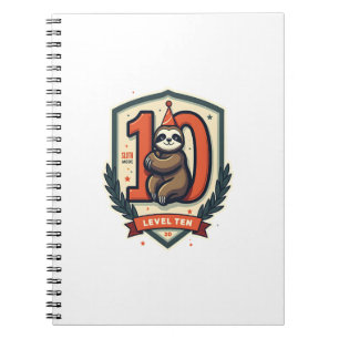 Sloth 10th Birthday Vintage Sunset Shirt 2 Notebook